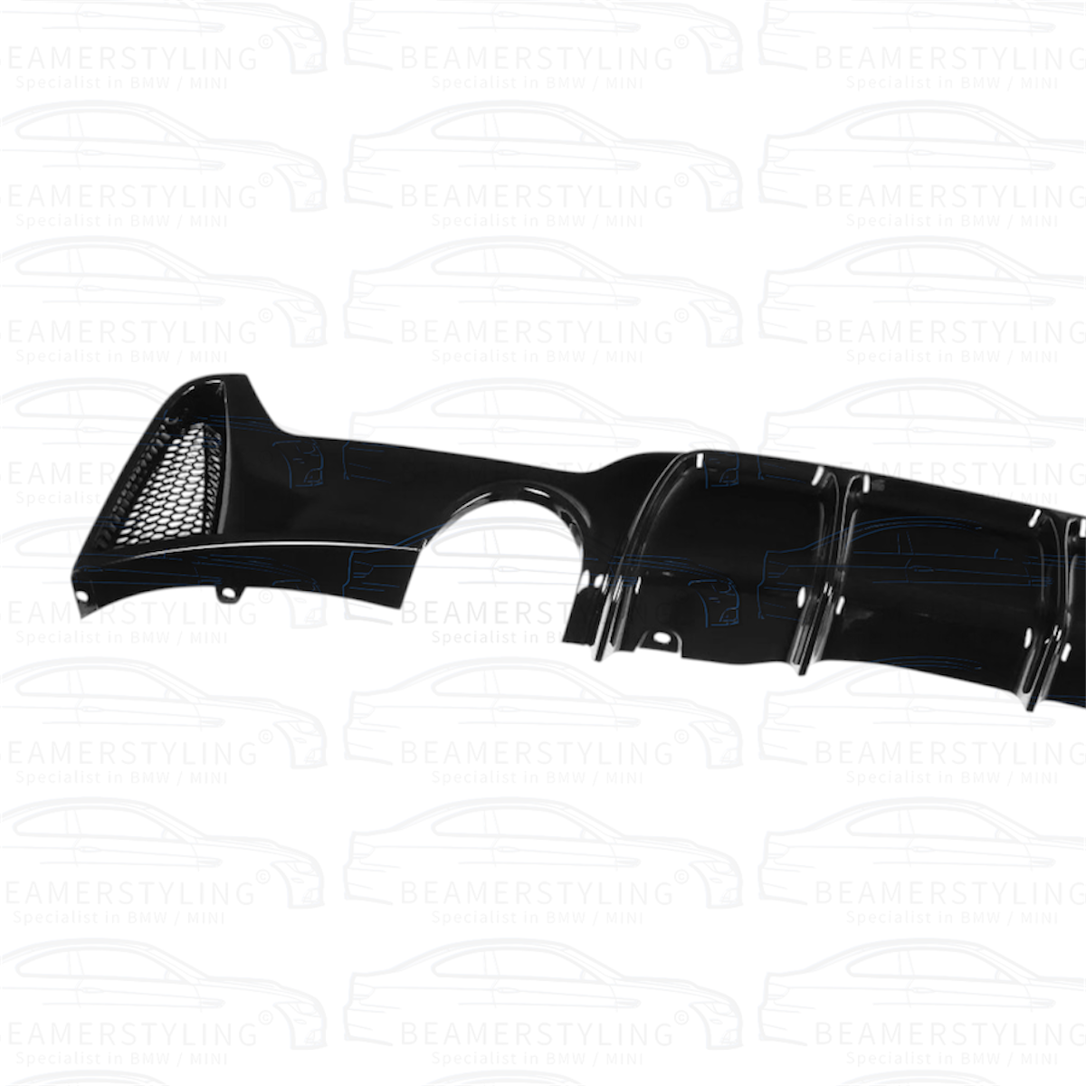 Diffuser - BMW F32 / F33 / F36 - M Performance Look - 435i/440i - Hoogglans Zwart | 13-21