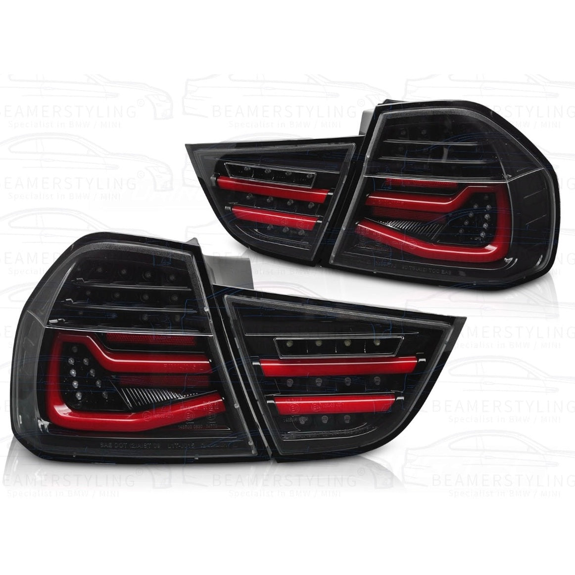 Achterlichten Set - BMW 3 Serie E90 Sedan - LED Bar - Zwart | 2009-2012