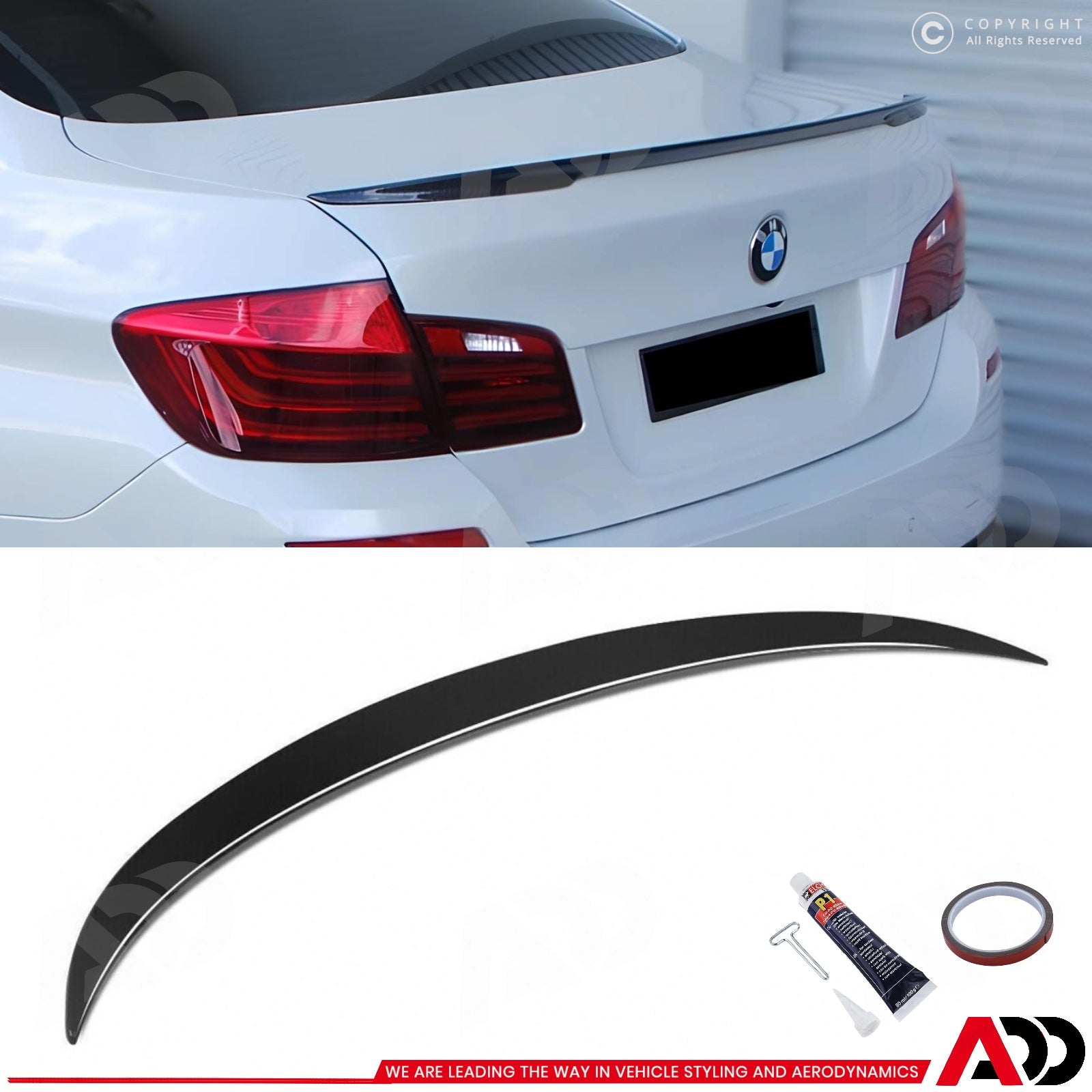 Spoiler - BMW F10 Sedan  - M Performance style - Hoogglans zwart | 10-17