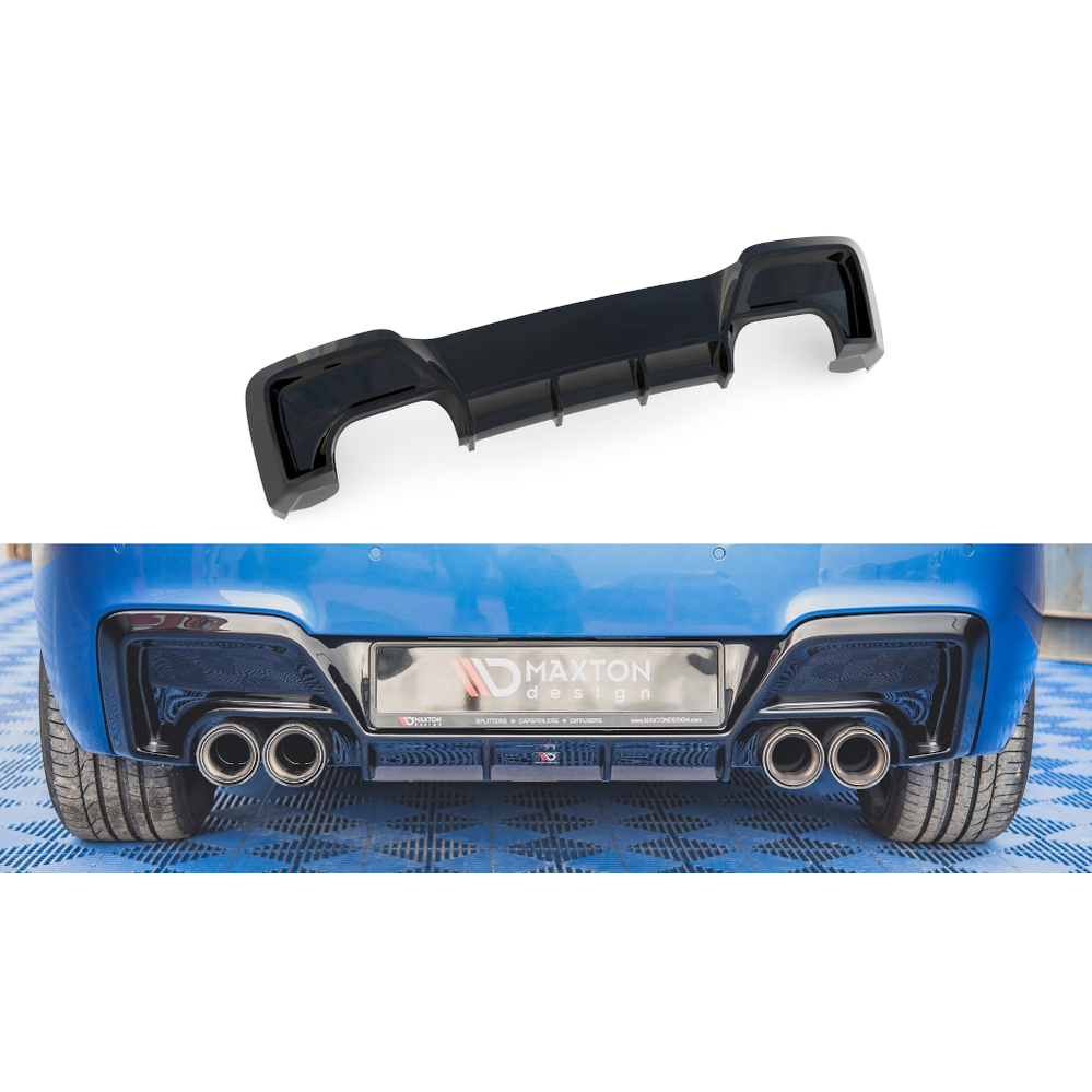 Diffuser - BMW F20 / F21 - Hoogglans Zwart - 4 Uitlaten - Maxton Design | 2011-2015