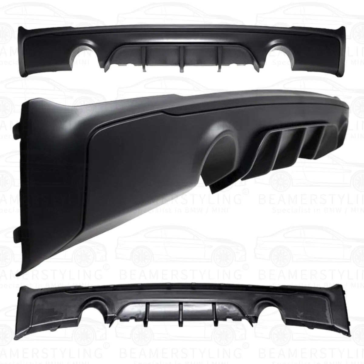 Diffuser - BMW F22 / F23 - M Performance look - Mat zwart - M235i / M240i | 14-21