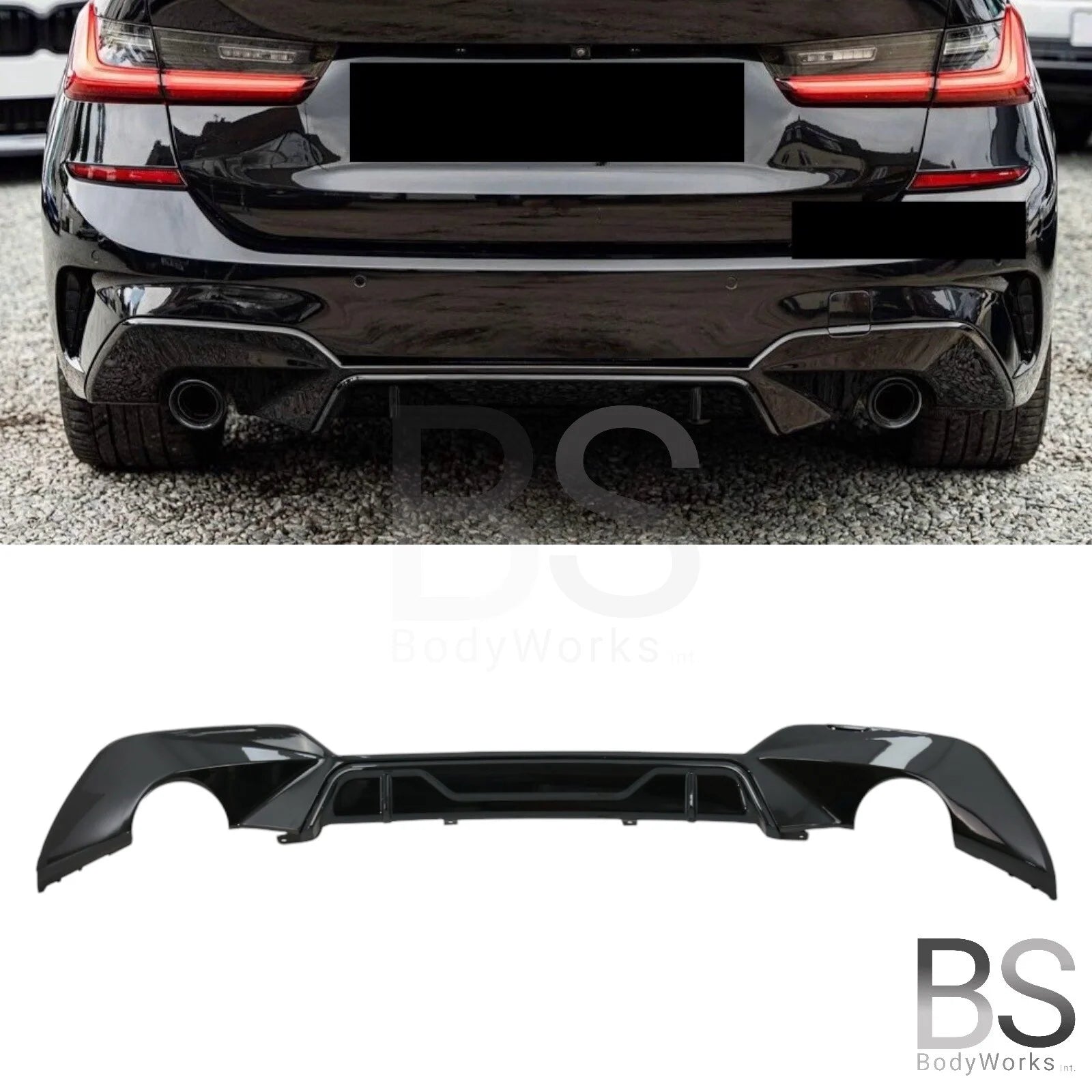 Diffuser - BMW G20 / G21 - M Performance Look - Hoogglans Zwart | 2019-2022