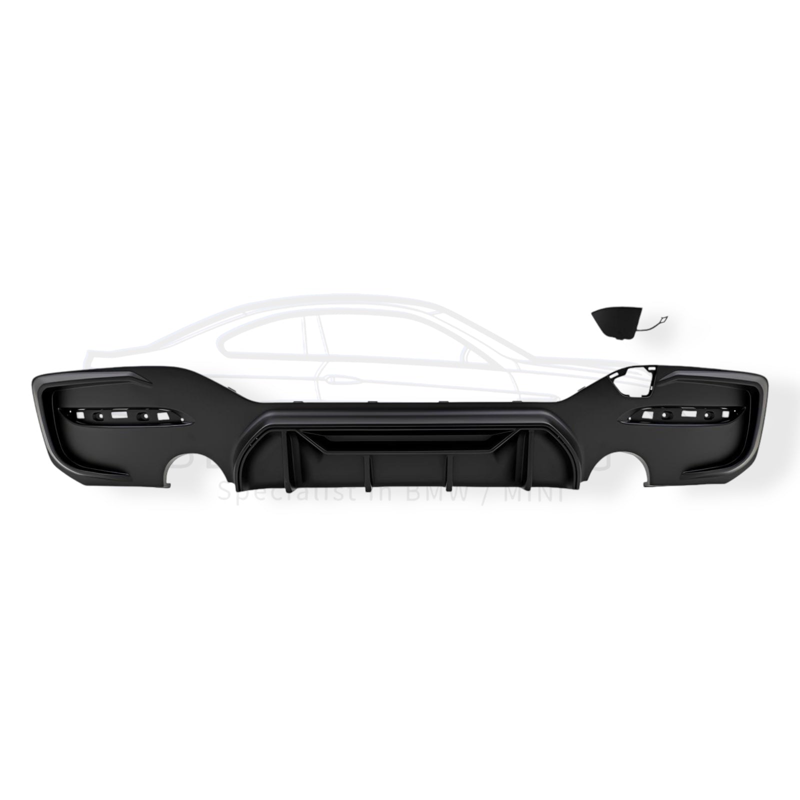 Diffuser - BMW 1 Serie F20LCI / F21LCI - Competition Look - M135I/M140I - Mat Zwart | 03/2015-2019