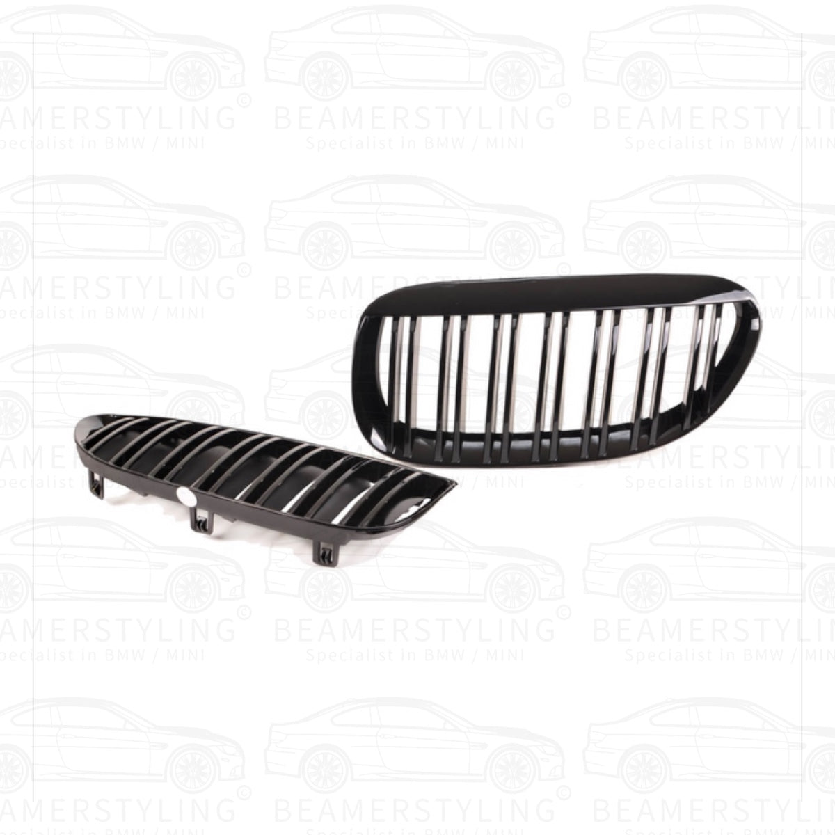 Nieren - BMW E63 / E64 - M Look - Hoogglans Zwart | 04-10