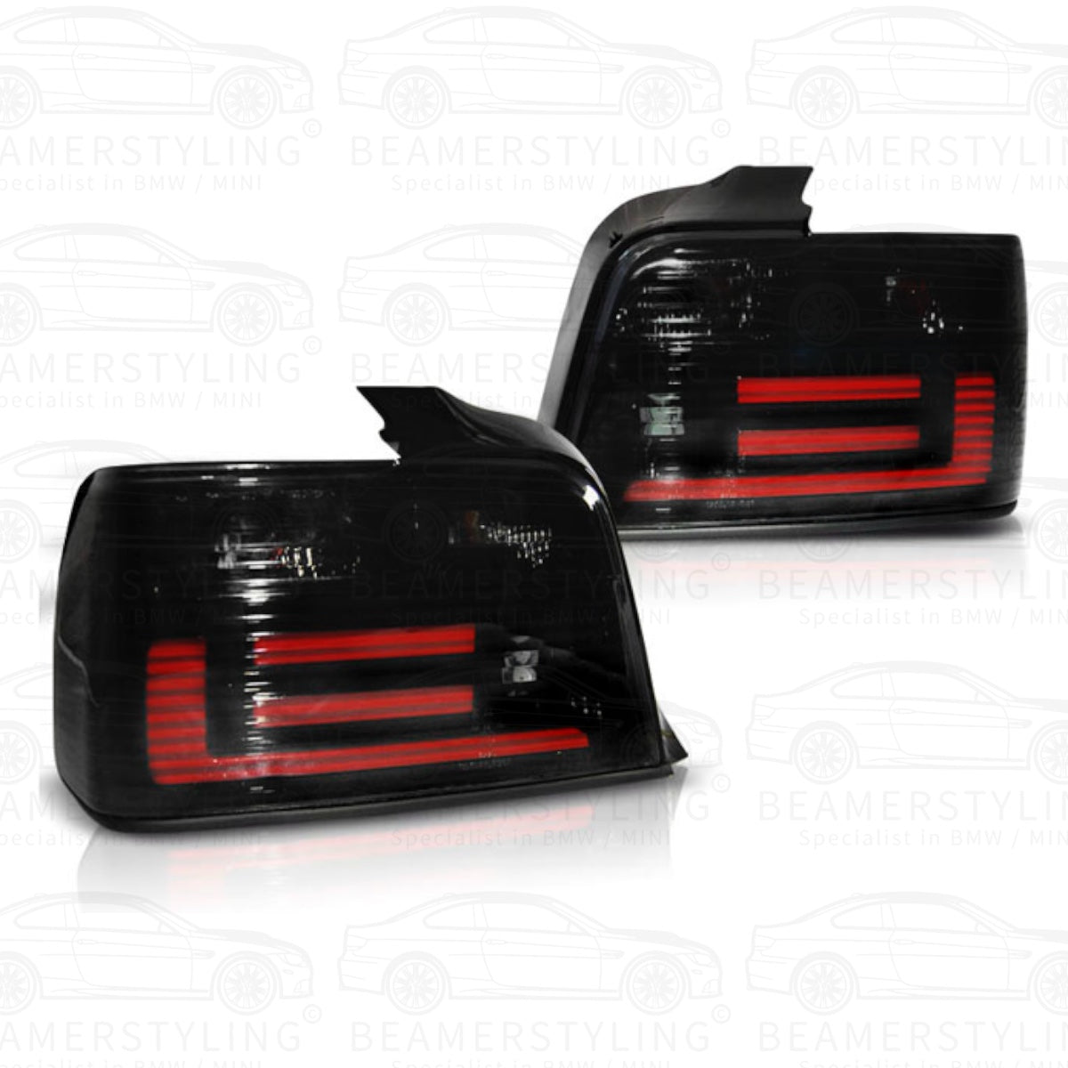 Achterlichten - BMW E36 Sedan - LED Bar - Smoke Design | 90-99