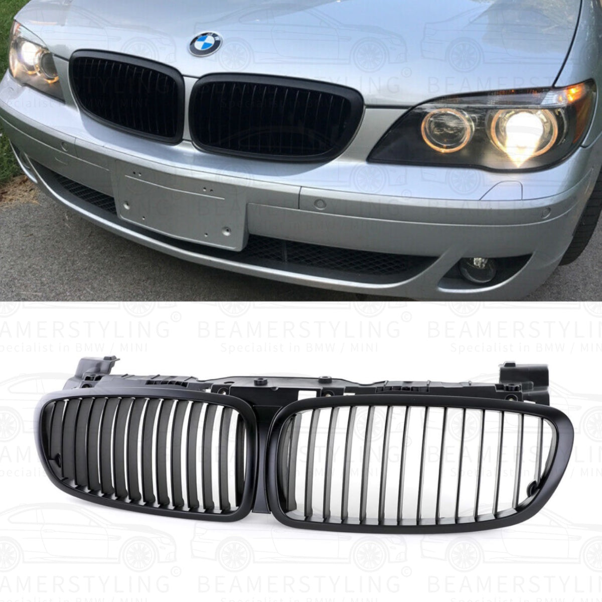 Nieren - BMW 7 Serie E65 / E66 LCI - Mat Zwart | 05/2005-09/2008