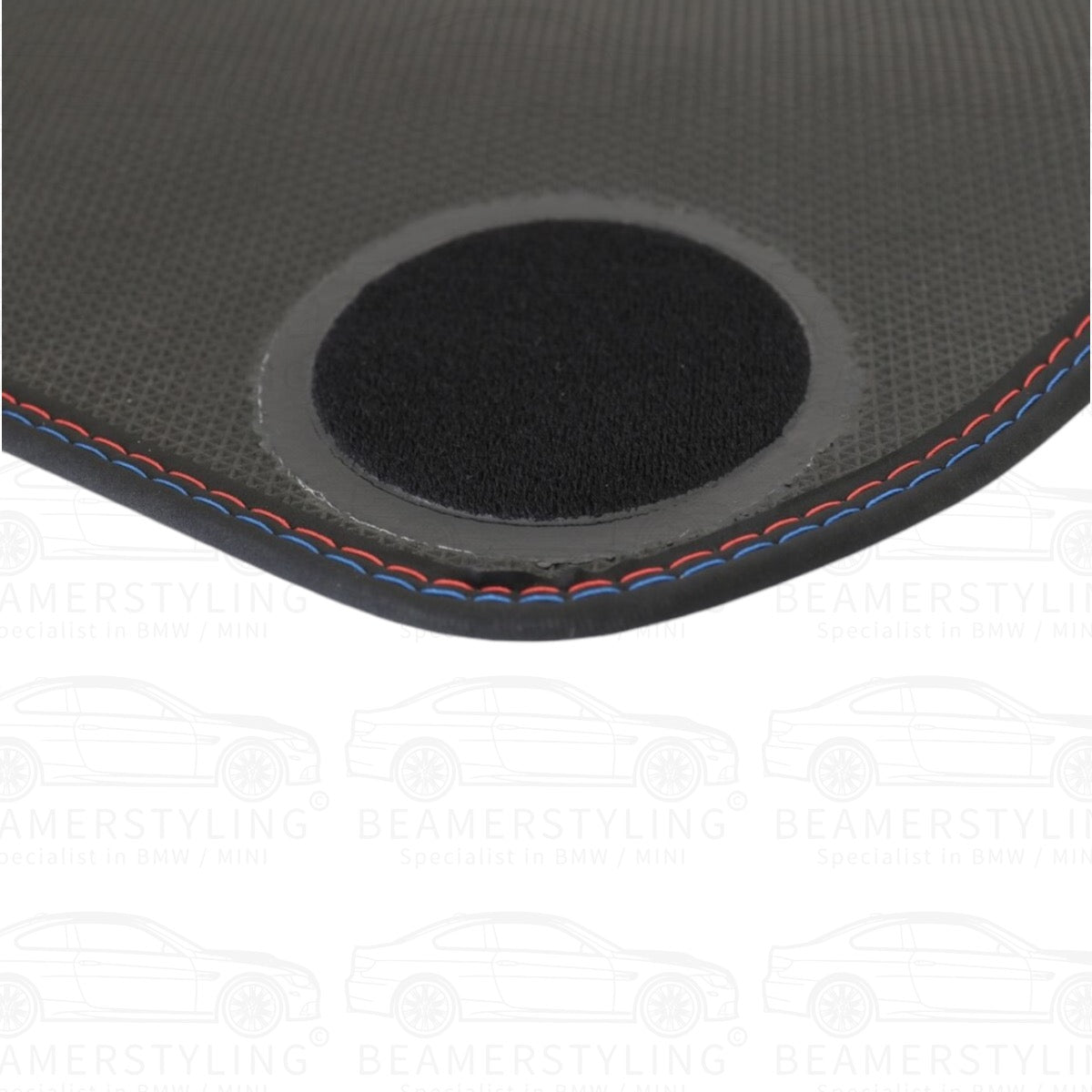 Premium Vloermatten - BMW 5 Serie E60 / E61 - Blauw/Rode Stiksels - Velours | 2003-2010