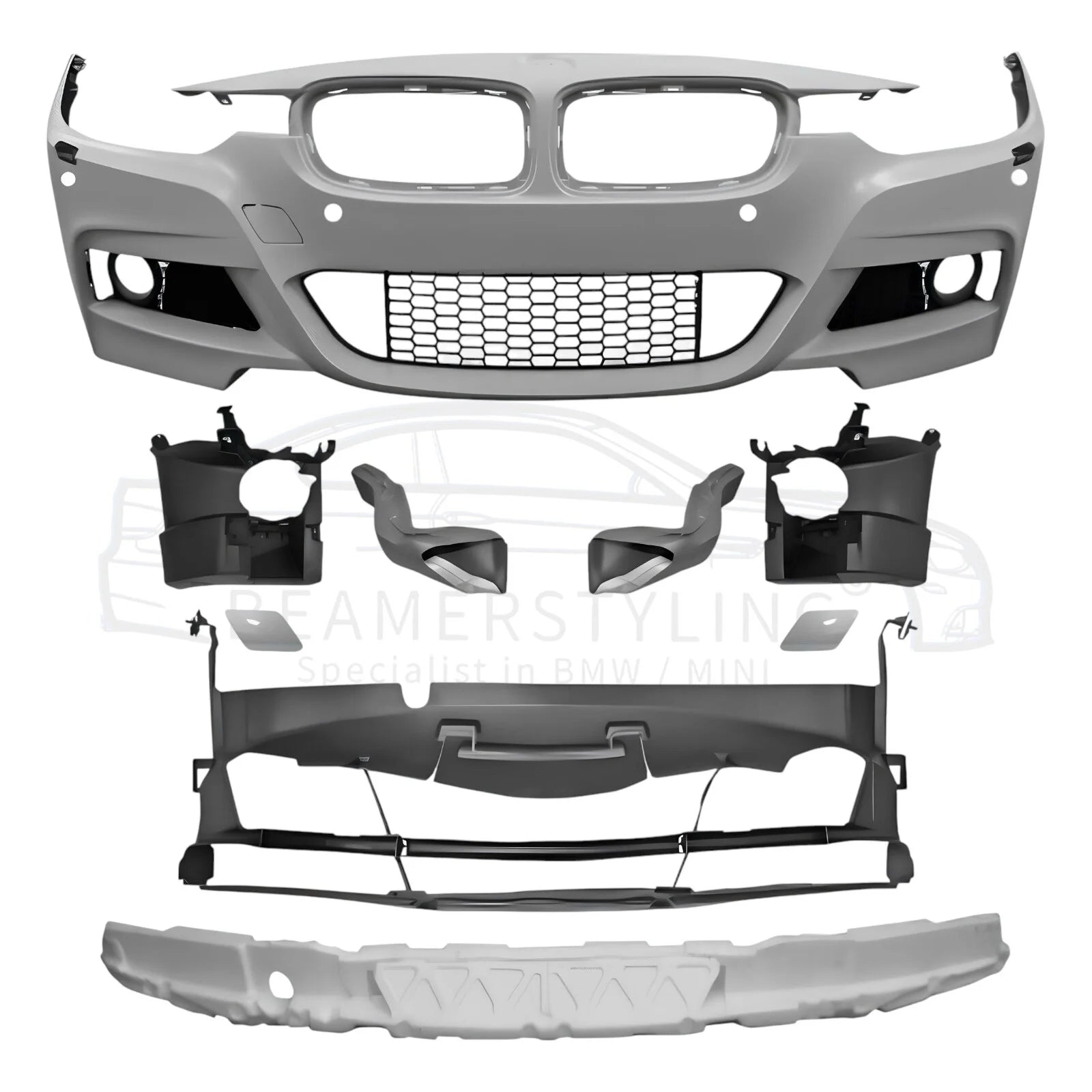 Voorbumper - BMW F30 / F31 - M Pakket Look - PDC/SRA | 2012-2015