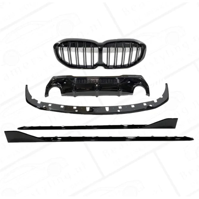 Aanzet Pakket V2 - BMW F40 - M Performance Look | Hoogglans Zwart - Beamerstyling.nl