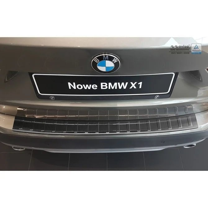 Achterbumper Beschermer - BMW X1 E84 - Rvs Black - Ribben | 12 - 15 - Beamerstyling.nl