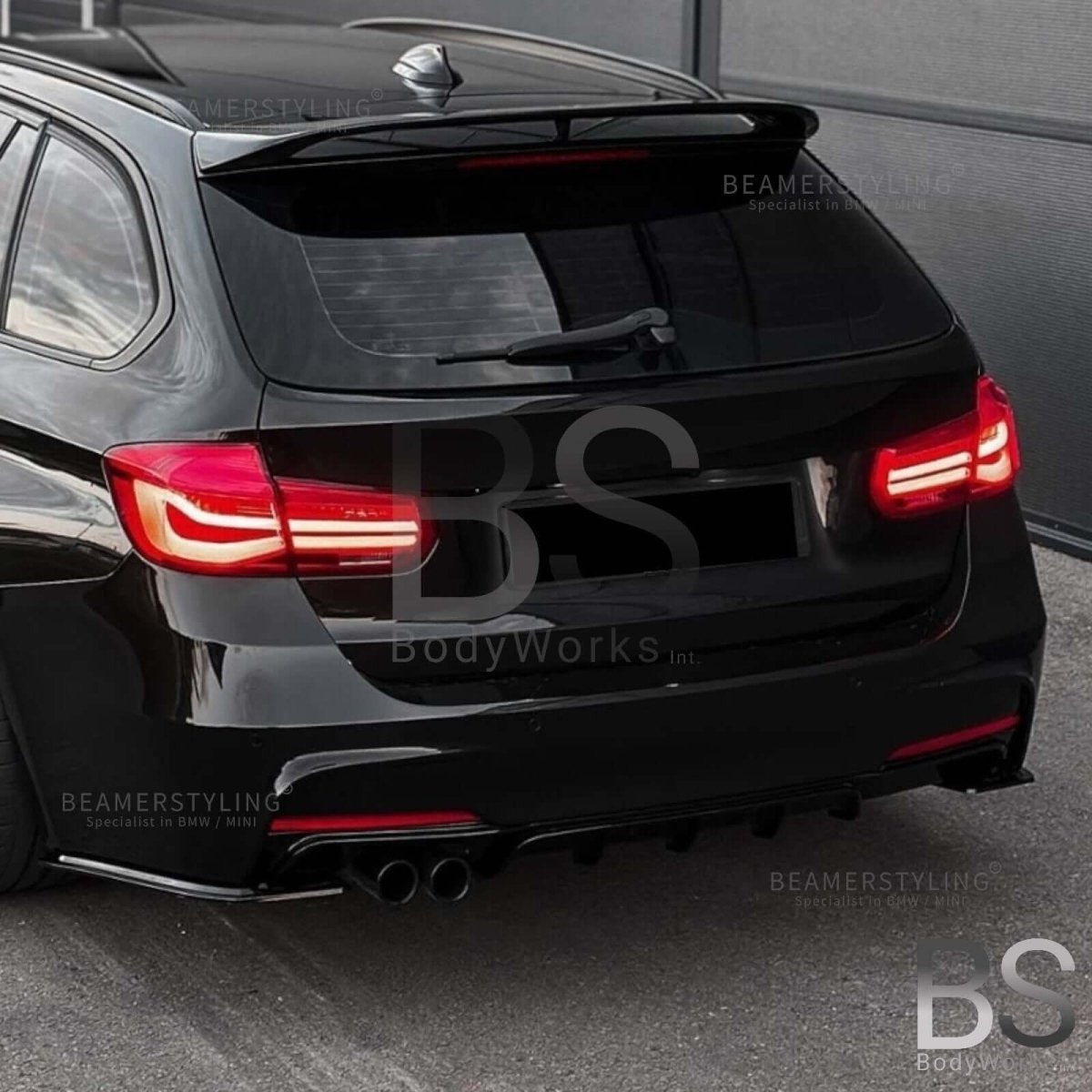 Achterbumper splitters - BMW 3 Serie F30 / F31 - Hoogglans zwart | 12 - 19 - Beamerstyling.nl