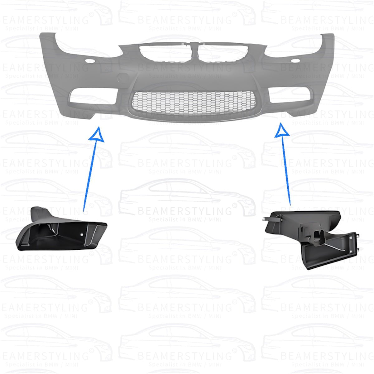 Air Scoops - BMW E92 / E93 - Voor M3 look voorbumper | 06 - 10 - Beamerstyling.nl