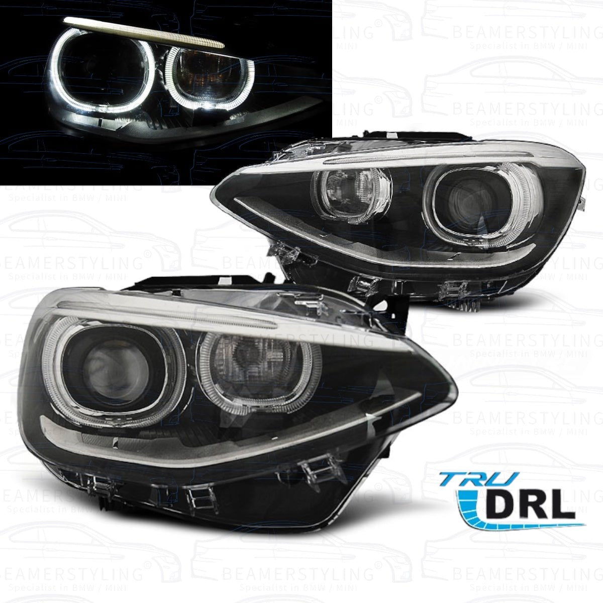 Angel Eyes Koplampen - BMW F20 / F21 - Depo - H7 / H7 | 2011-2015 - Beamerstyling.nl