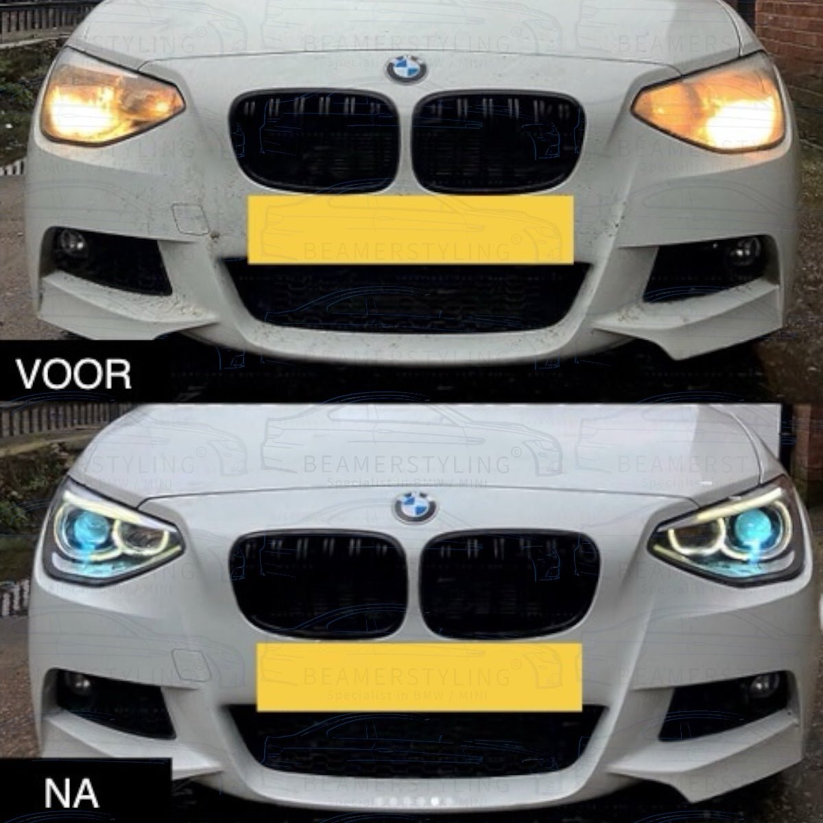 Angel Eyes Koplampen - BMW F20 / F21 - Depo - H7 / H7 | 2011-2015 - Beamerstyling.nl