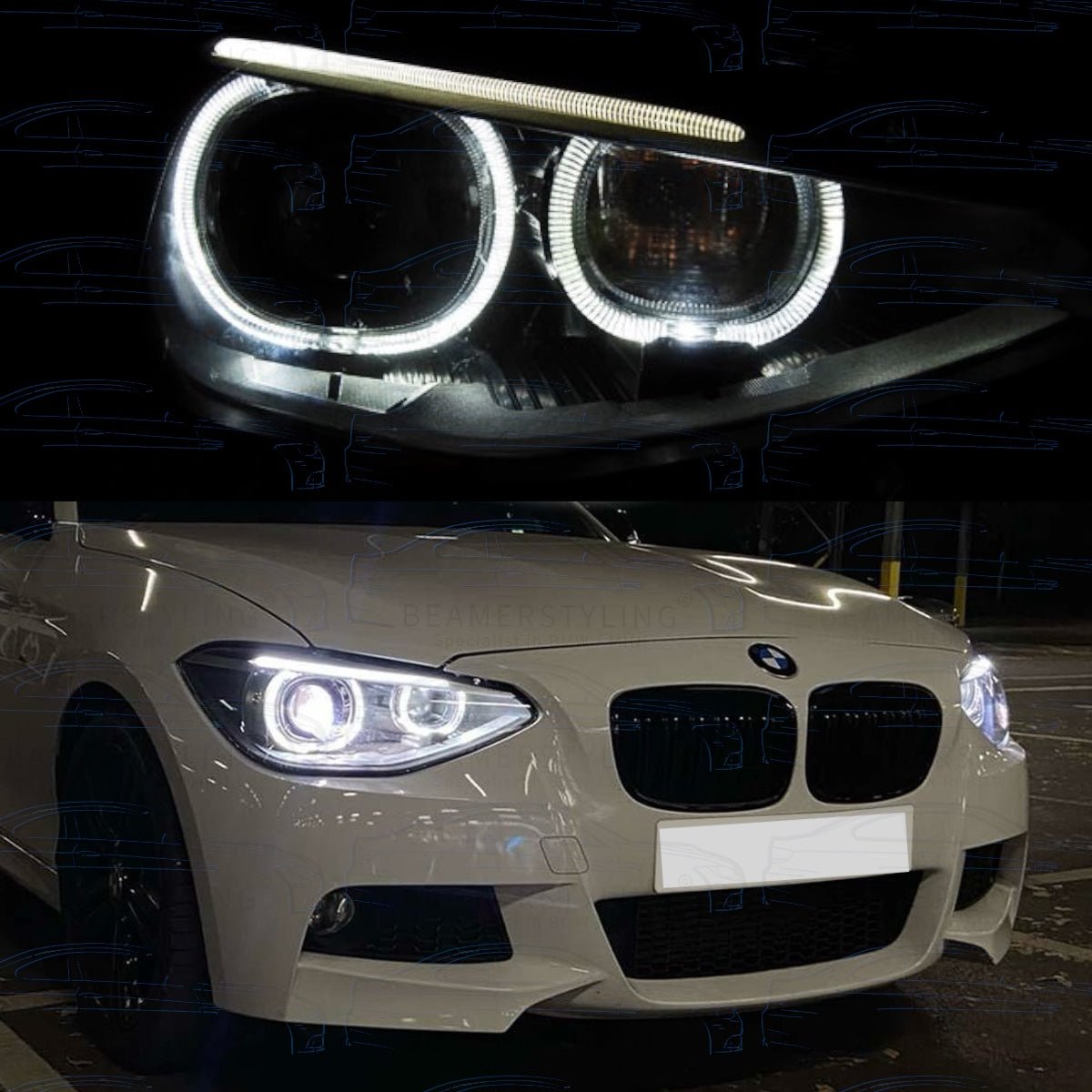 Angel Eyes Koplampen - BMW F20 / F21 - Depo - H7 / H7 | 2011-2015 - Beamerstyling.nl