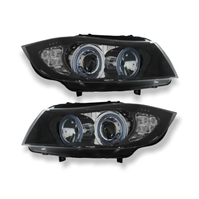 Angel Eyes Koplampen LCI Look H7 BMW 3 Serie E90 / E91 2005-2008 - Beamerstyling.nl