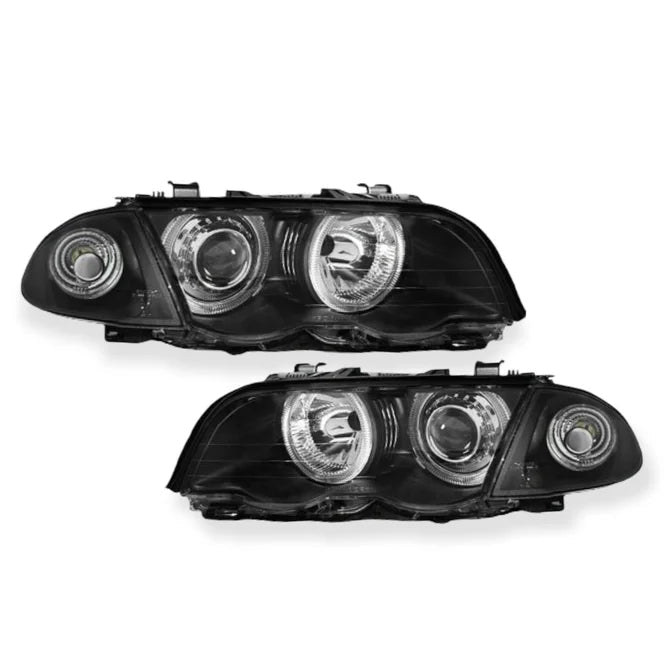 Angel Eyes Koplampen Zwart BMW 3 Serie E46 1998-2001 Sedan / Touring - Beamerstyling.nl
