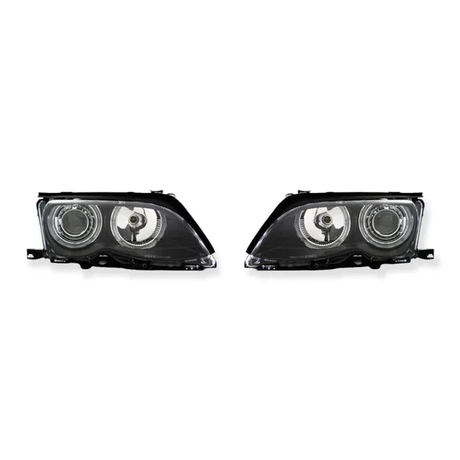 Angel Eyes Koplampen Zwart BMW 3 Serie E46 2001-2005 Sedan / Touring - Beamerstyling.nl