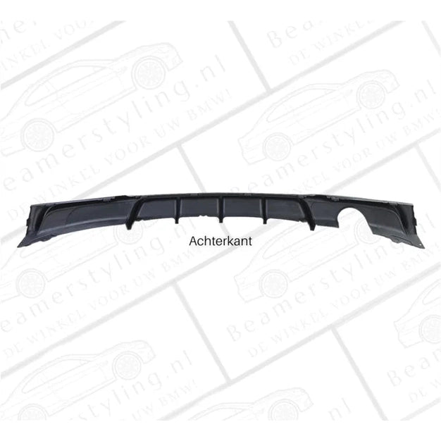 Diffuser - BMW F30 / F31 - M Performance Look - Mat Zwart - 1 Uitlaat Links