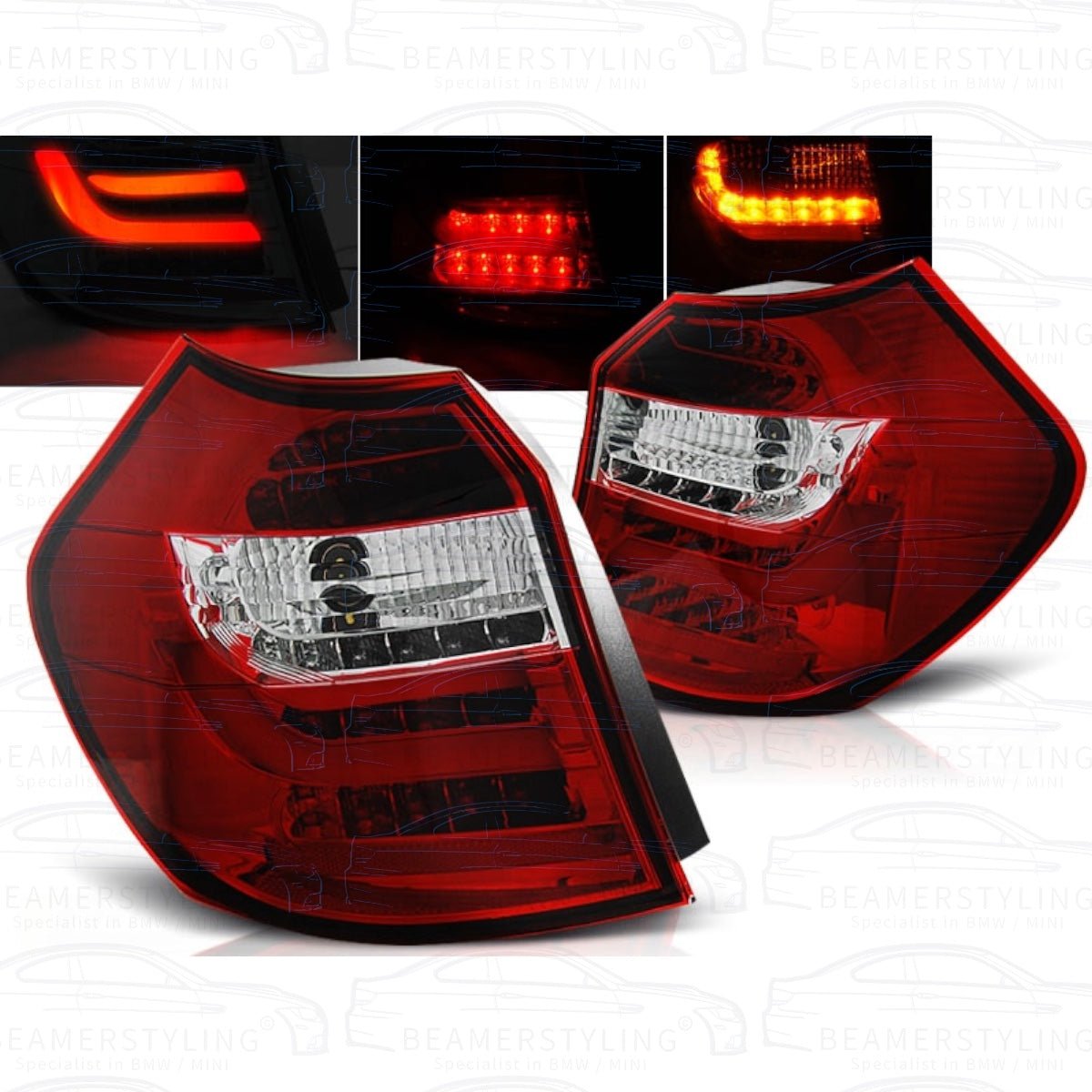 BMW 1 Serie Achterlichten LED Bar Rood / Helder E87 2004-2007 - Beamerstyling.nl