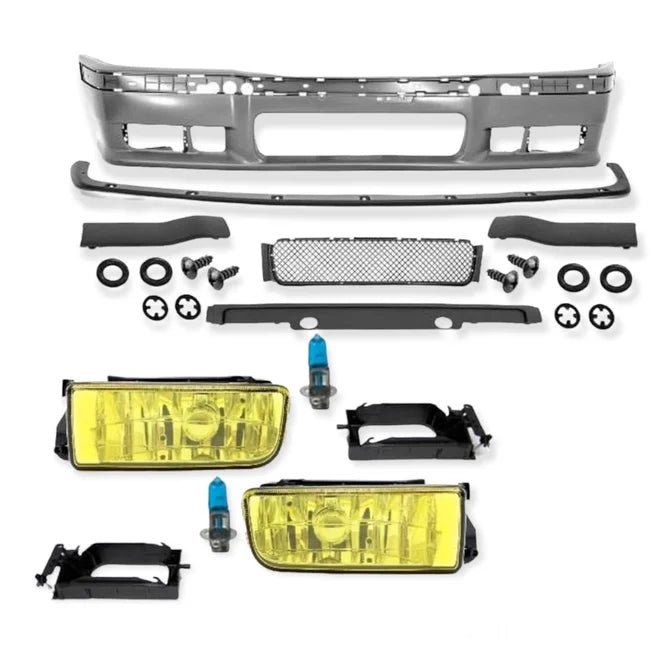 BMW 3 Serie M Tech Look Voorbumper Compleet Inclusief Gele Mistlampen E36 - Beamerstyling.nl