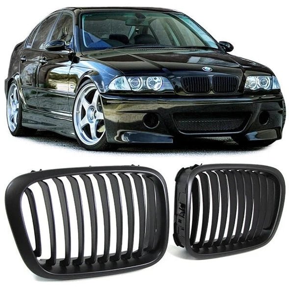 BMW E46 Grill Delen Mat Zwart BMW 3 Serie E46 Sedan / Touring / Compact 1998 - 2001 - Beamerstyling.nl