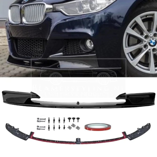 BMW F30 / F31 - Front Lip M-Performance Look - Carbon Glans | Gecertificeerd Oem Kwaliteit - Beamerstyling.nl