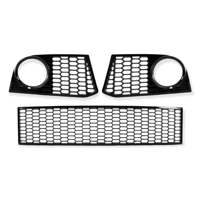 Bumper Onder Grillen 3 Delig Glanzend Zwart BMW 5 Serie F10 / F11 2010-2013 - Beamerstyling.nl