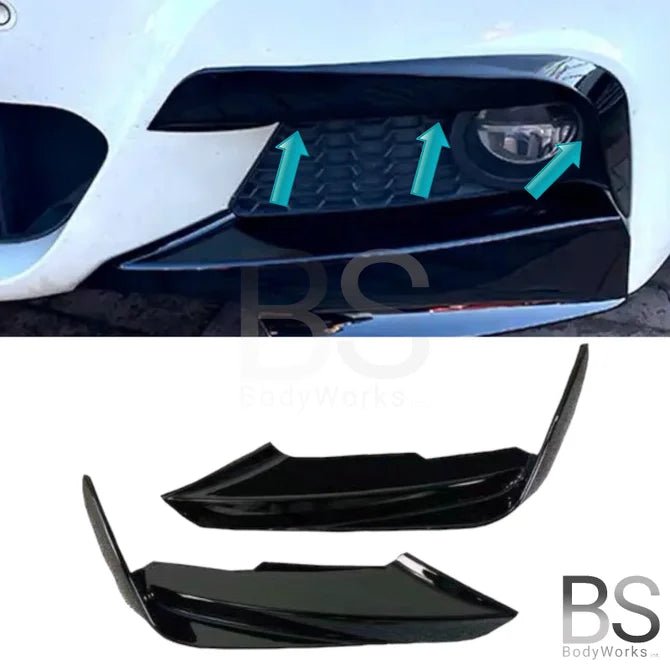 Canards - BMW F30 / F31 - Voor M Pakket - Hoogglans Zwart | 12 - 19 - Beamerstyling.nl