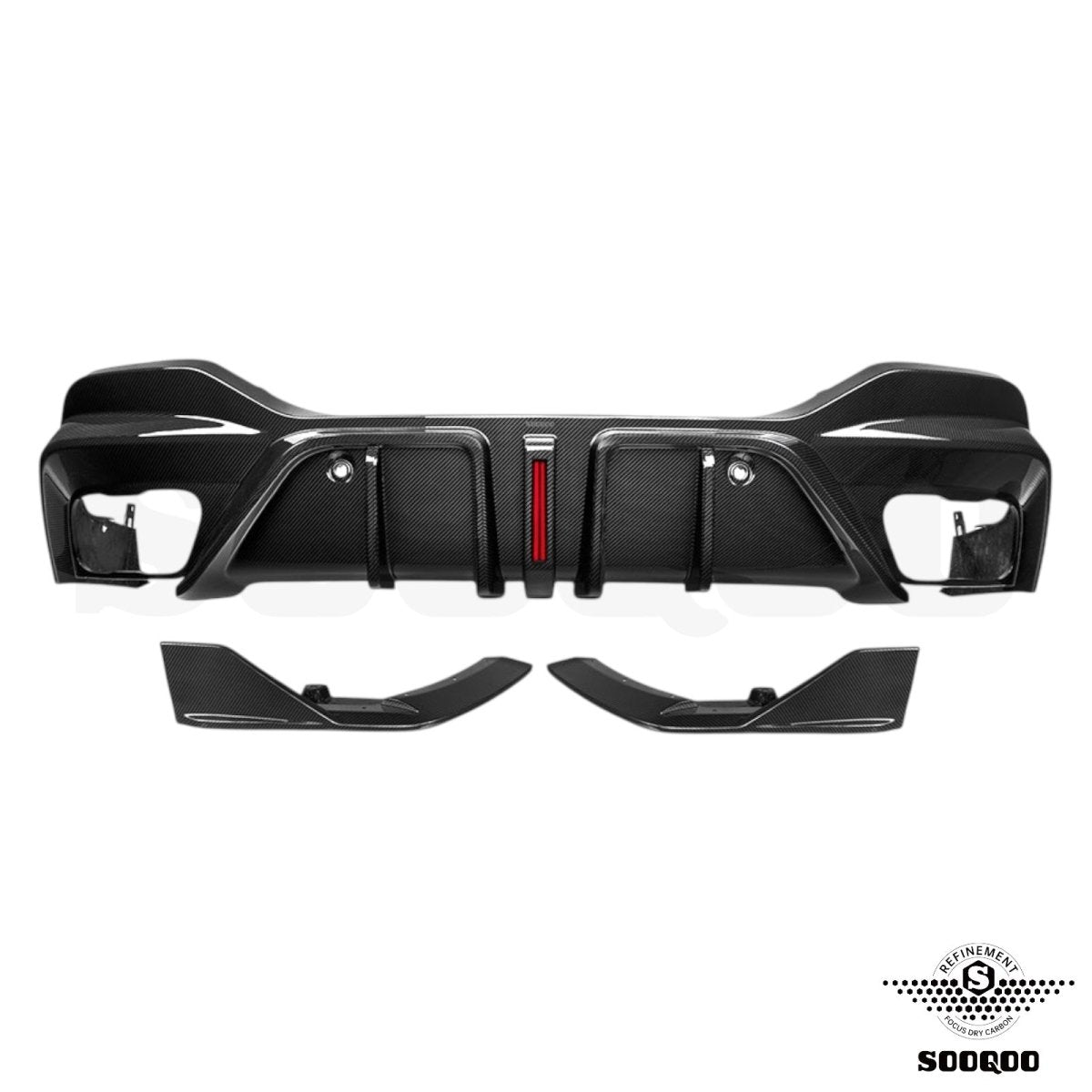 Carbon Diffuser - BMW X6 G06LCI - Met Remlicht - Pre - Preg | Sooqoo - Beamerstyling.nl