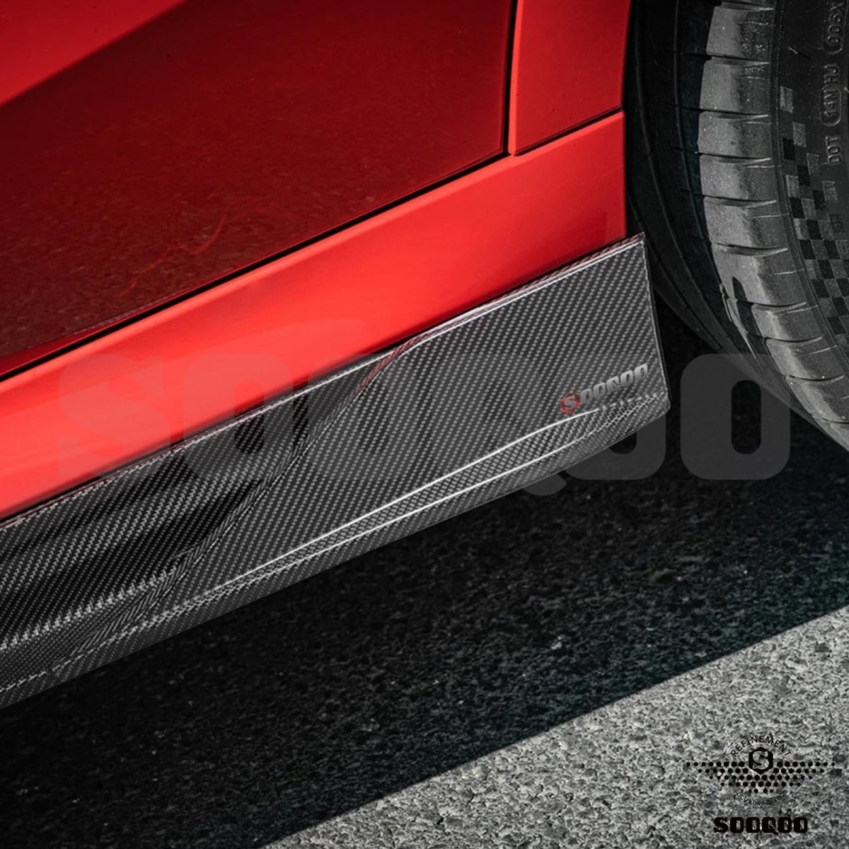 Carbon Side Skirts Extensions - BMW X6 M F96LCI / X6 G06LCI - Pre - Preg | Sooqoo - Beamerstyling.nl