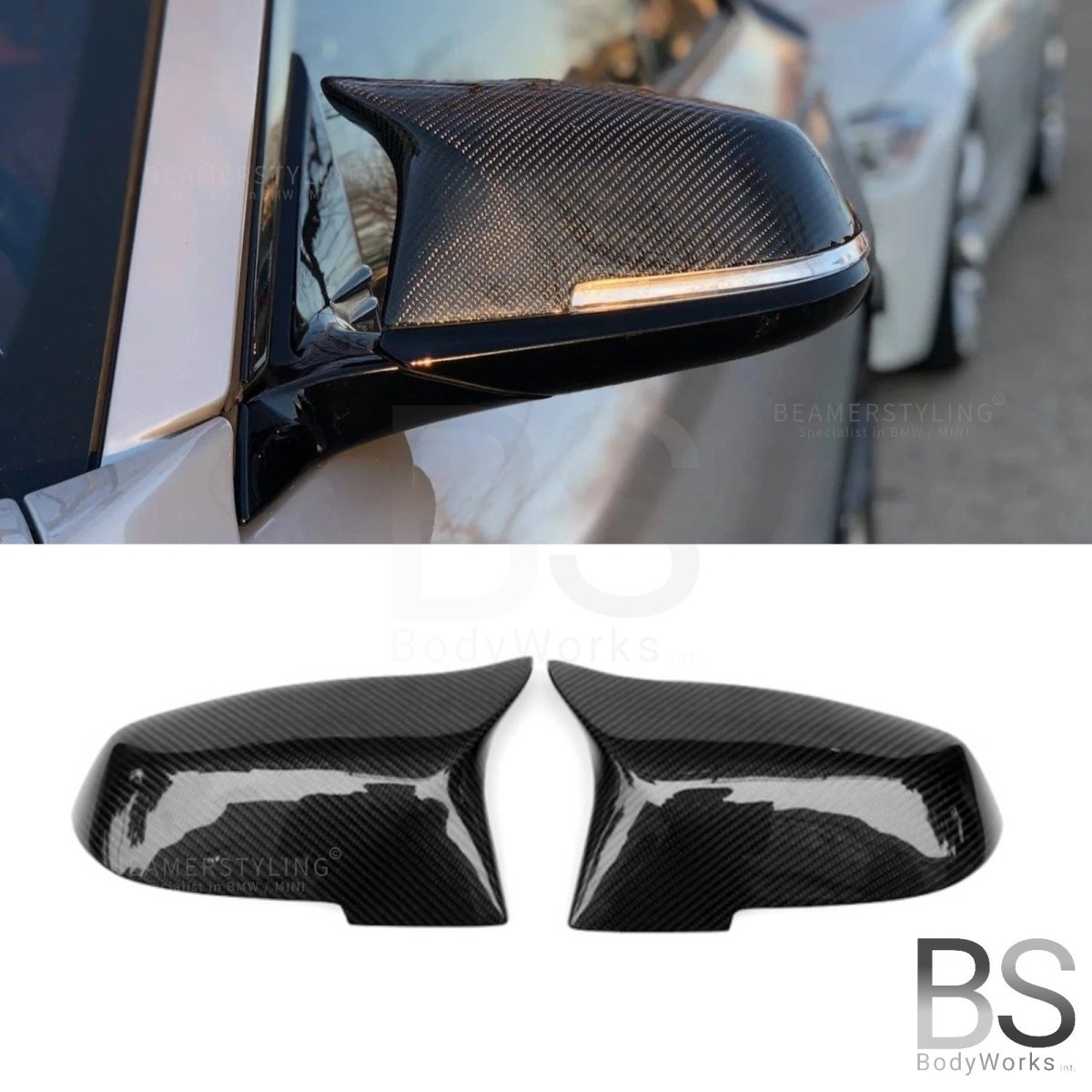 Carbon Spiegelkappen - BMW F20 / F21 / F22 / F87 / F23 / F30 / F31 / F32 / F33 / F34 / F36 / I3 / E84 - M3/M4 Look - Beamerstyling.nl