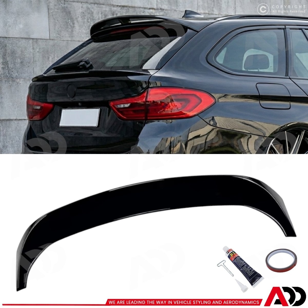 Dakspoiler - BMW 5 Serie G31 Touring - M Performance look - Hoogglans Zwart | 2017-2024 - Beamerstyling.nl
