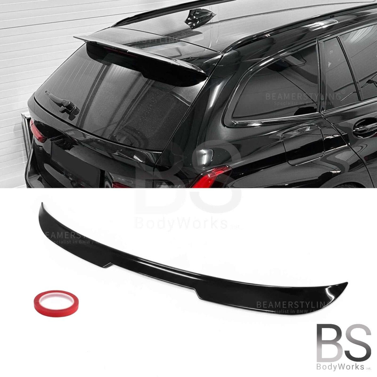 Dakspoiler V2 - BMW 3 Serie G21 Touring - Hoogglans Zwart | 2018 - 2024 - Beamerstyling.nl