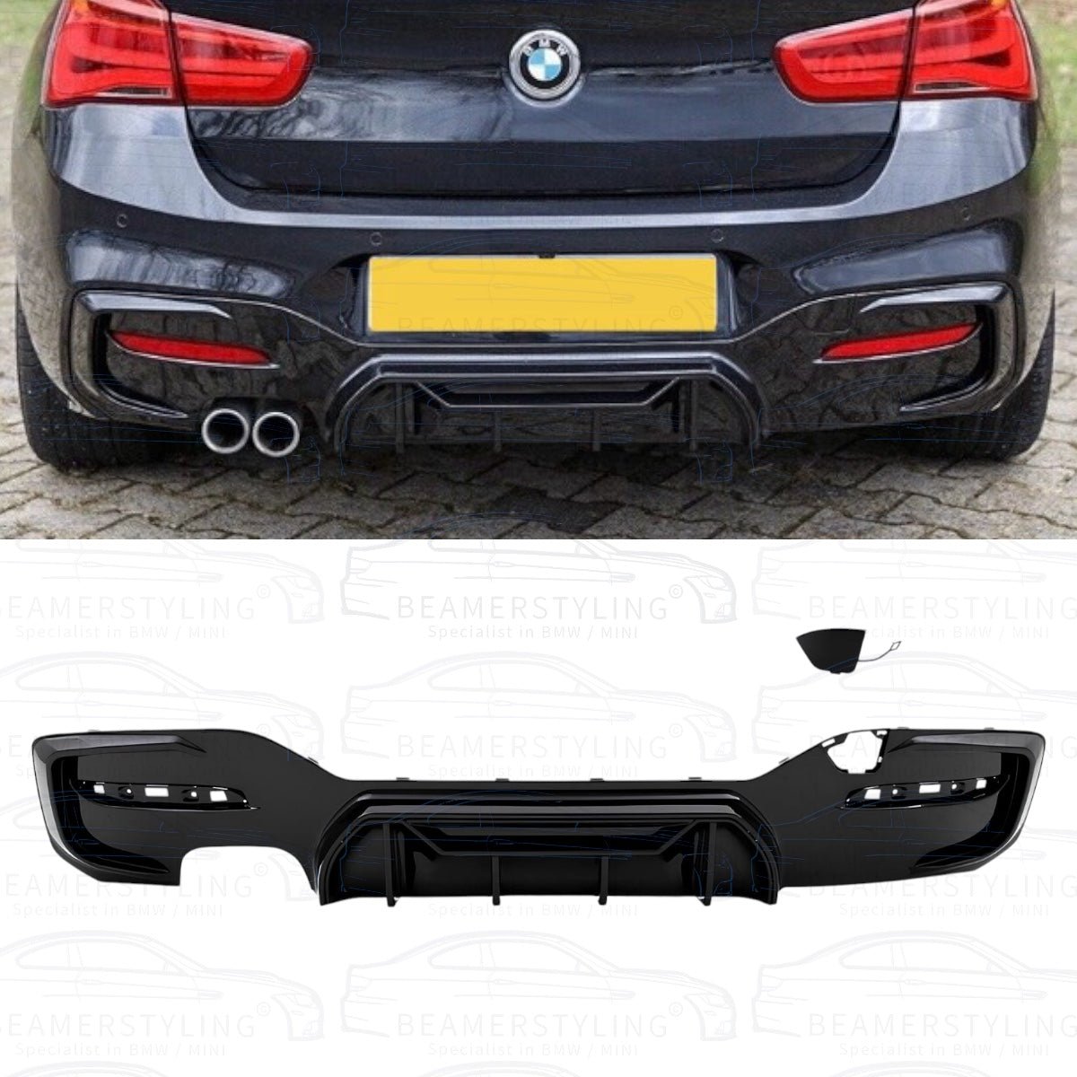 Diffuser - BMW 1 Serie F20LCI / F21LCI - Competition Look - Hoogglans Zwart | 03/2015 - 2019 - Beamerstyling.nl