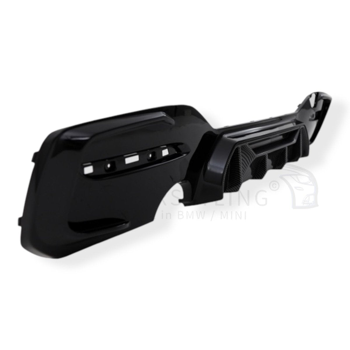 Diffuser - BMW 1 Serie F20LCI / F21LCI - Competition Look - M140I - Hoogglans Zwart/Carbon | 03/2015 - 2019 - Beamerstyling.nl