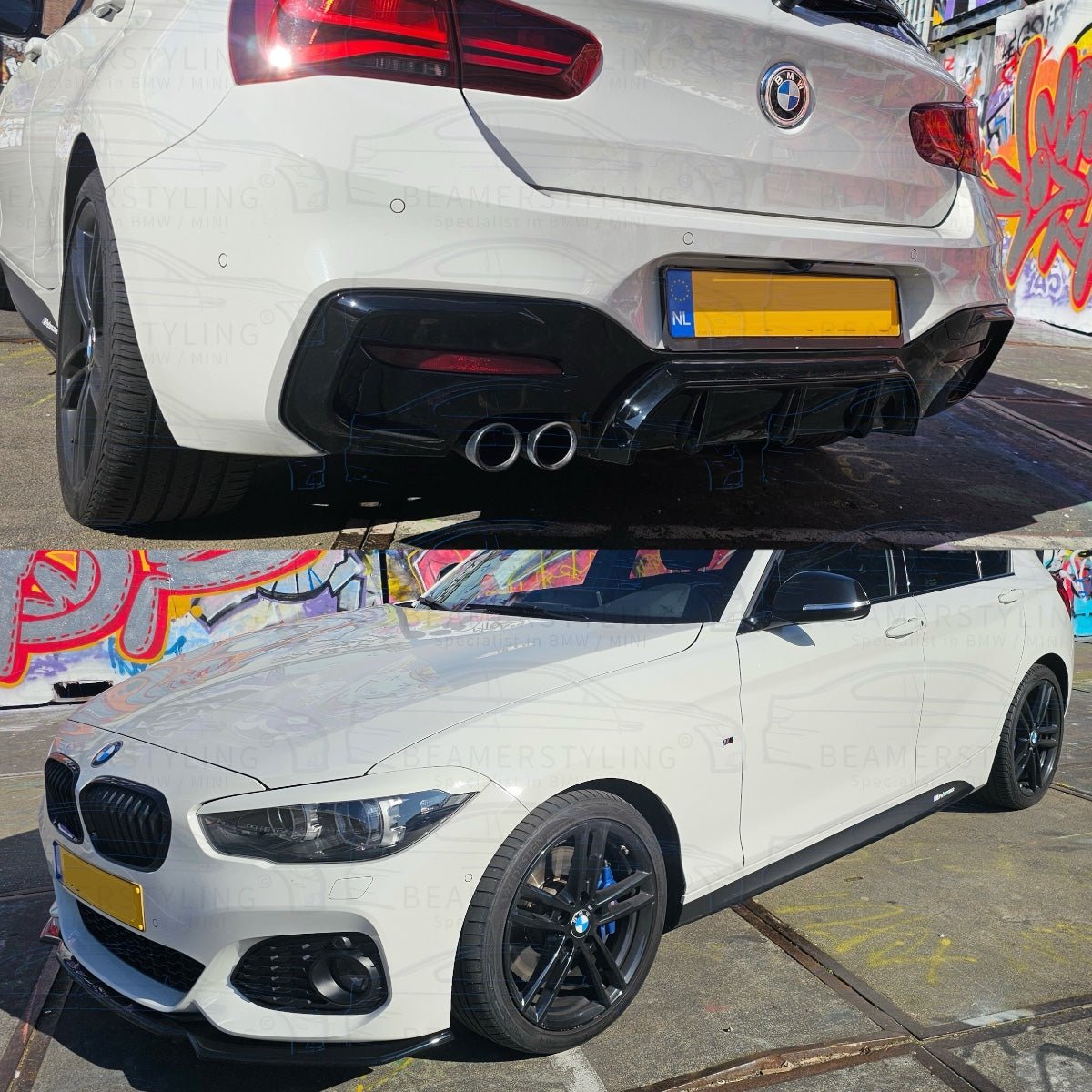 Diffuser - BMW 1 Serie F20LCI / F21LCI - M Performance Look - Hoogglans Zwart | 03/2015 - 2019 - Beamerstyling.nl