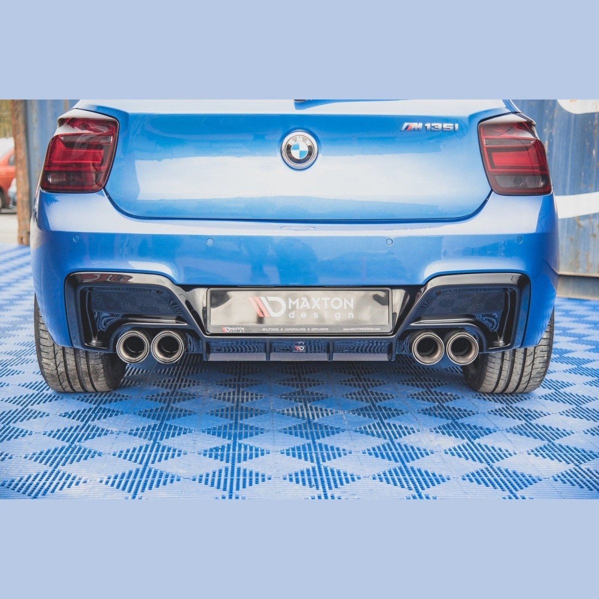 Diffuser - BMW F20 / F21 - Hoogglans Zwart - 4 Uitlaten - Maxton Design | 2011-2015 - Beamerstyling.nl