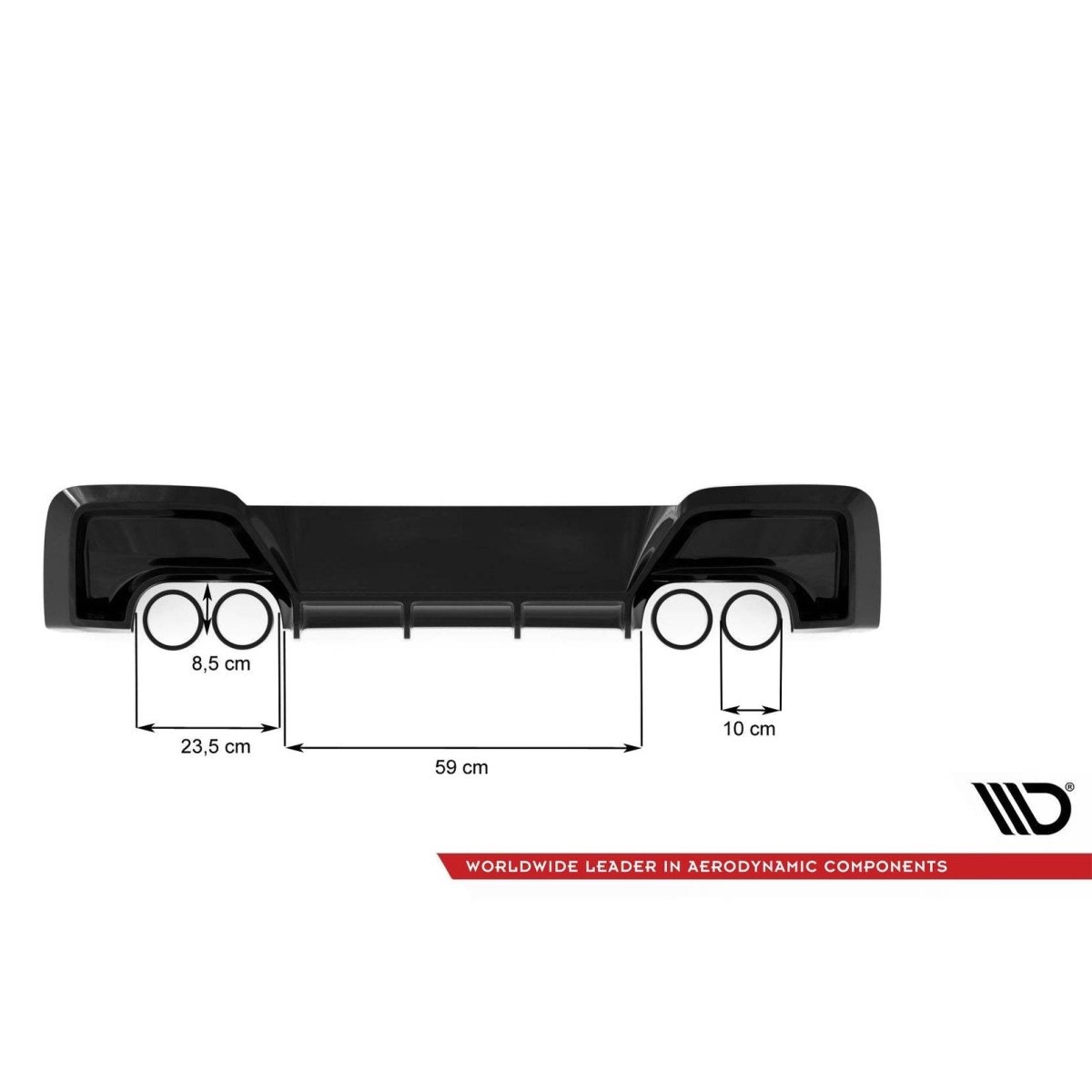 Diffuser - BMW F20 / F21 - Hoogglans Zwart - 4 Uitlaten - Maxton Design | 2011-2015 - Beamerstyling.nl