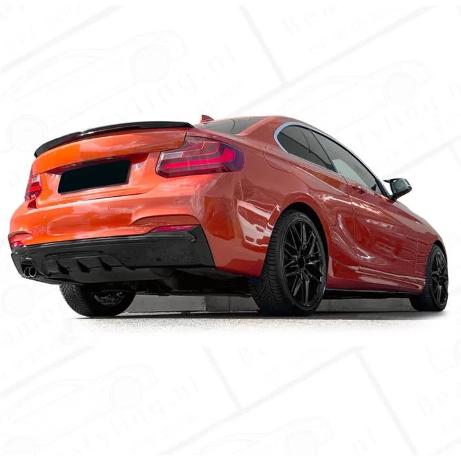 Diffuser - BMW F22 / F23 - M Performance Look - Glanzend Zwart - Uitlaten Links - Beamerstyling.nl