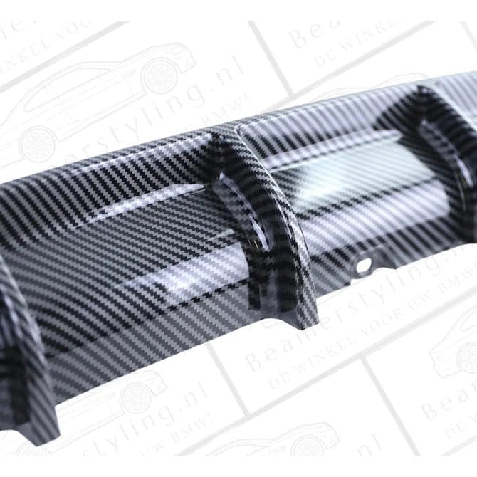 Diffuser - BMW F30 / F31 - M Performance Look - Carbon Look - 2 Uitlaten Links - Beamerstyling.nl