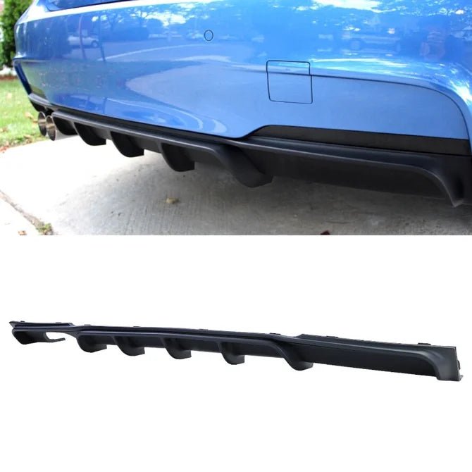 Diffuser - BMW F30 / F31 - M Performance Look - Mat Zwart - 2 Uitlaten Links - Beamerstyling.nl