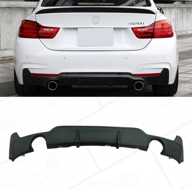 Diffuser - BMW F32 / F33 / F36 - 435I / 440I - M Performance Optiek - Mat Zwart - Beamerstyling.nl