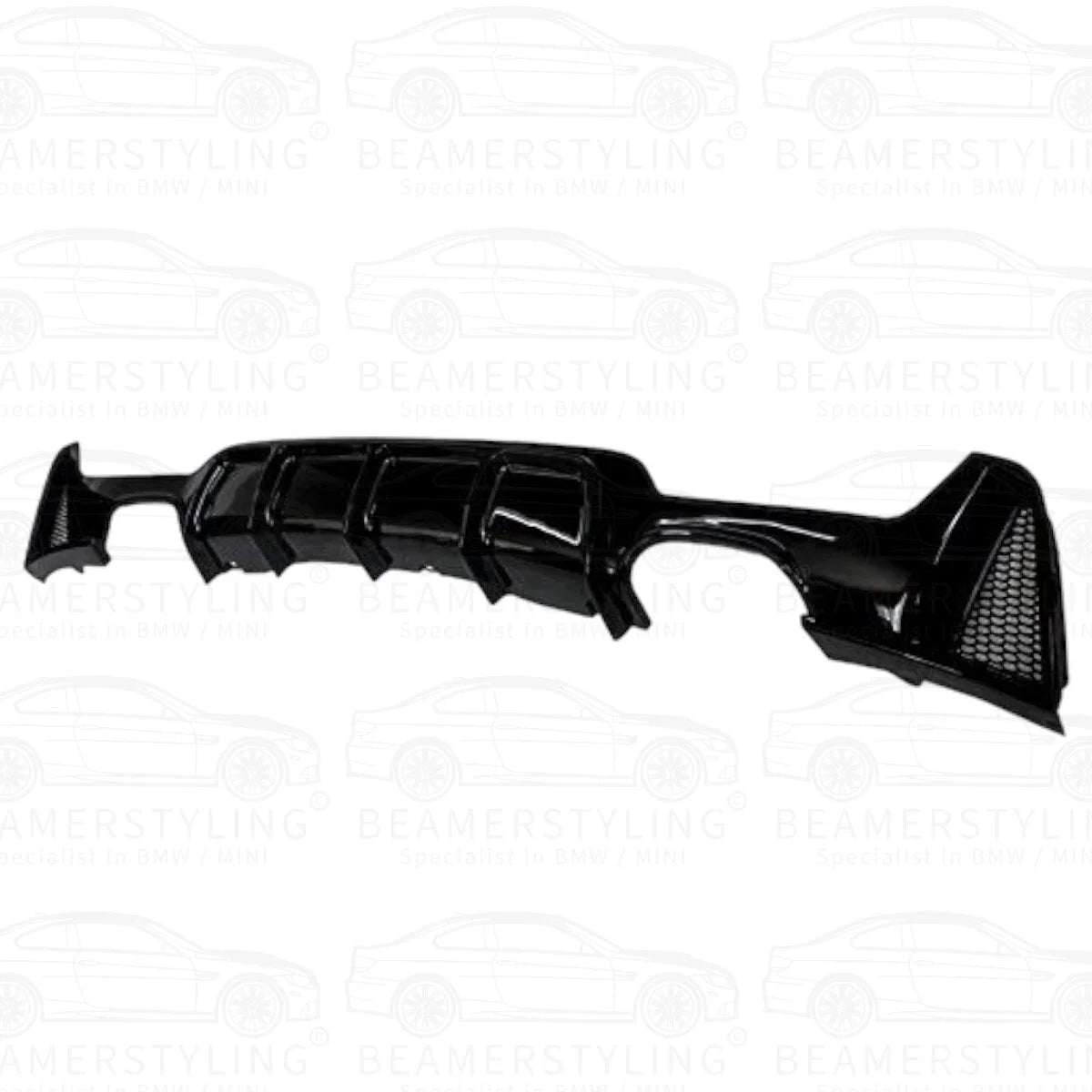 Diffuser - BMW F32 / F33 / F36 - M Performance Look - 4 Uitlaten - Hoogglans Zwart | 13-21 - Beamerstyling.nl