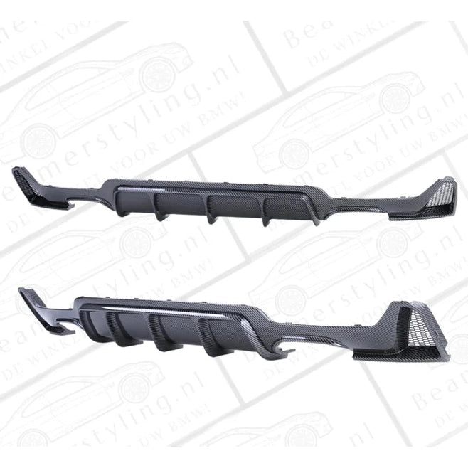 Diffuser - BMW F32 / F33 / F36 - Performance Look - 4 Uitlaten - Carbon Look - Beamerstyling.nl