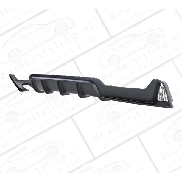 Diffuser - BMW F32 / F33 / F36 - Performance Look - 4 Uitlaten - Mat Zwart - Beamerstyling.nl