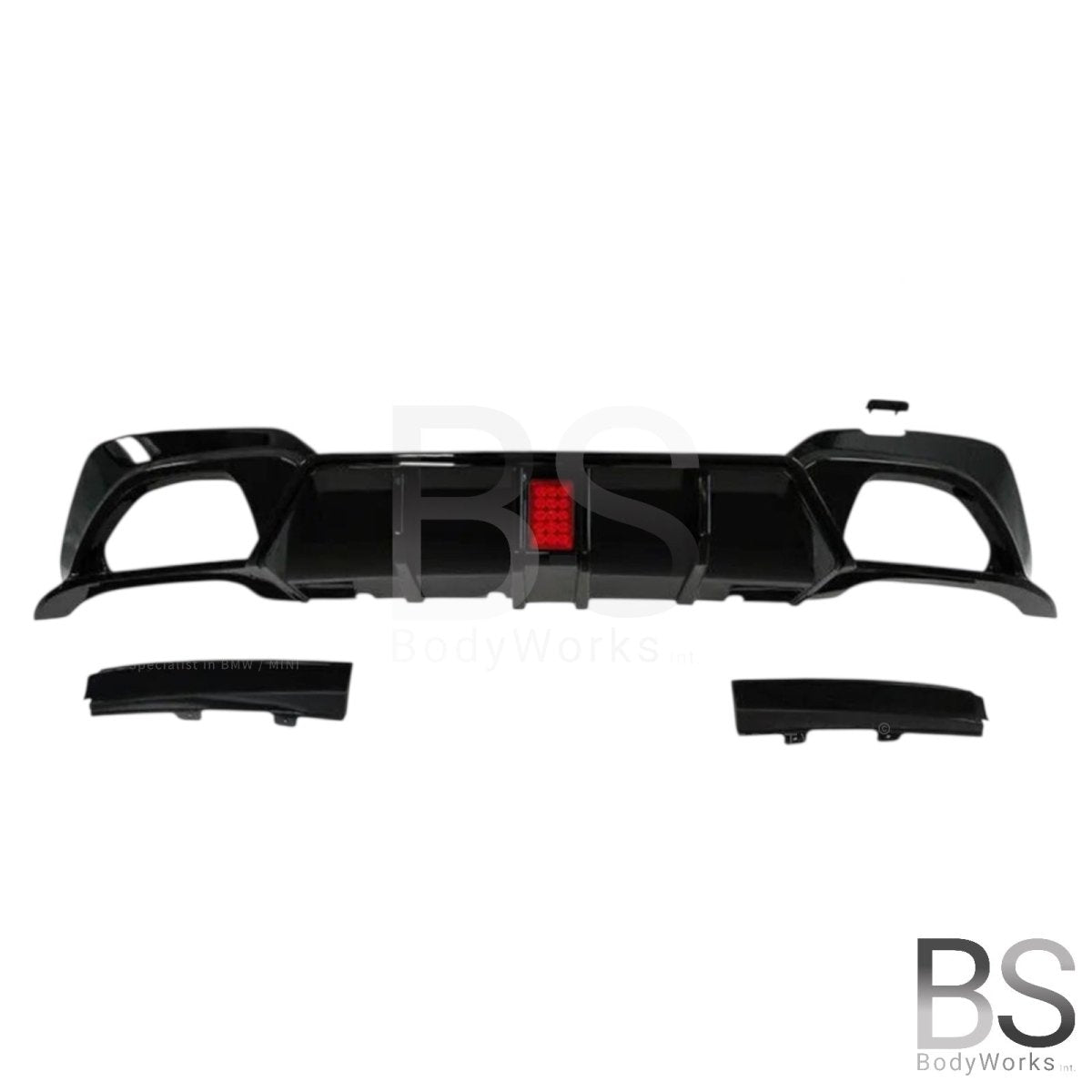 Diffuser - BMW G20 / G21 - Competition look - Met remlicht - Hoogglans zwart | 19 - 22 - Beamerstyling.nl