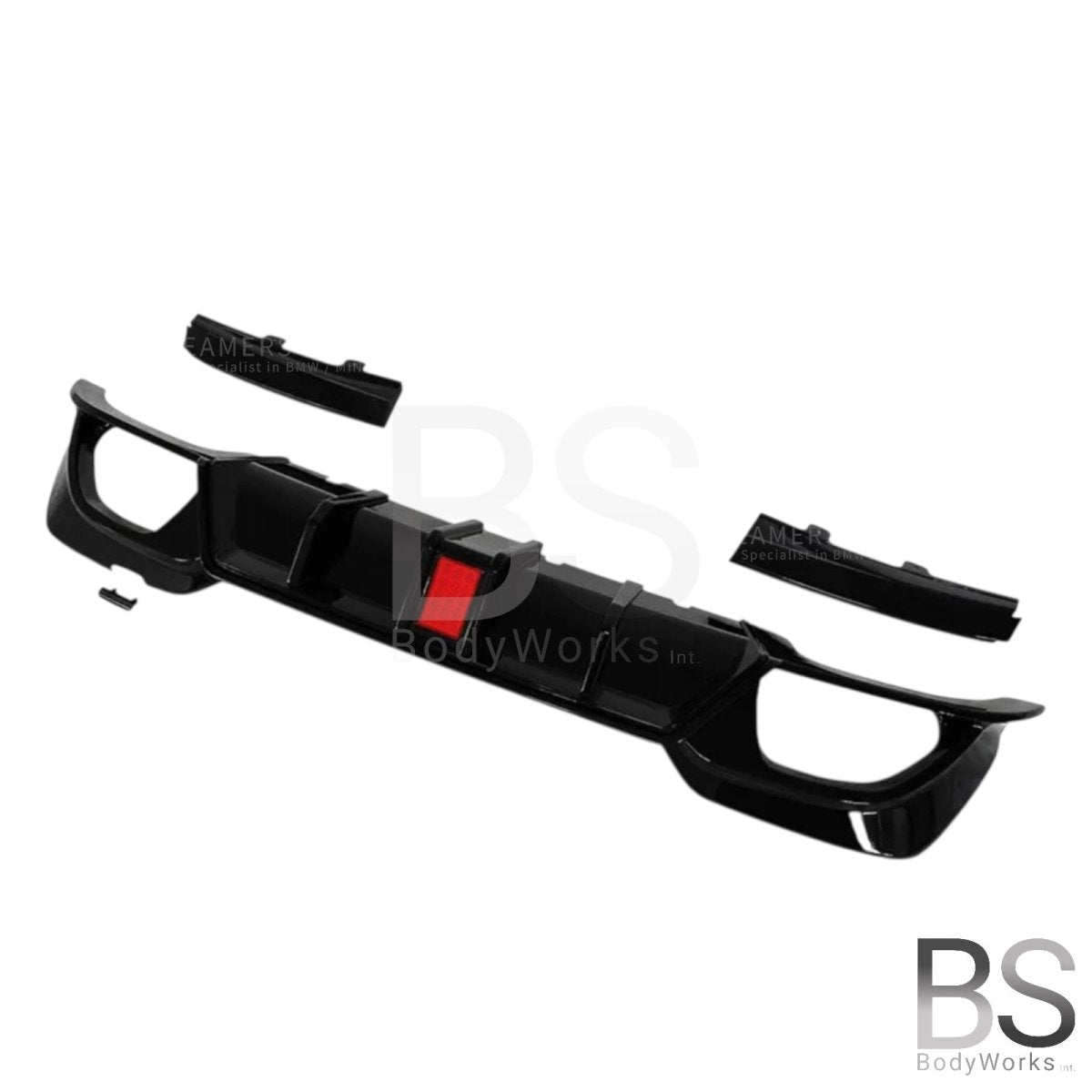 Diffuser - BMW G20 / G21 - Competition look - Met remlicht - Hoogglans zwart | 19 - 22 - Beamerstyling.nl