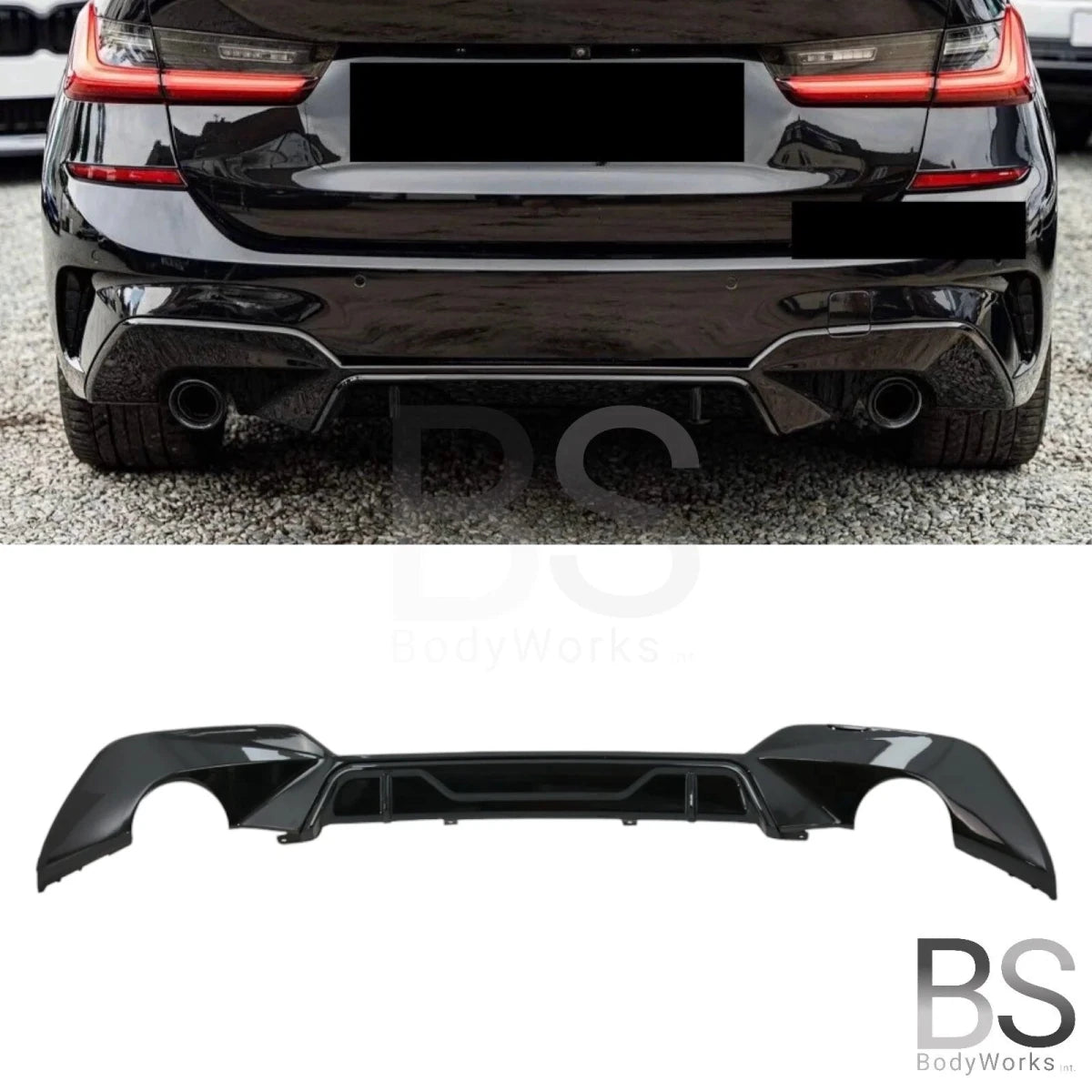 Diffuser - BMW G20 / G21 - M Performance Look - Hoogglans Zwart | 2019-2022 - Beamerstyling.nl