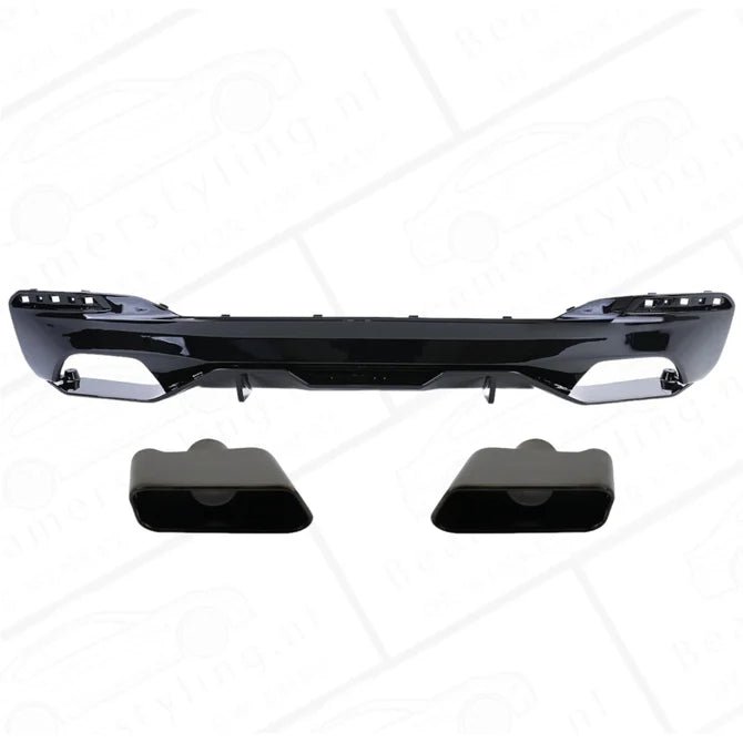 Diffuser - BMW G30 / G31 - M Performance Look - Hoogglans Zwart - Incl Sierstukken Zwart - Beamerstyling.nl